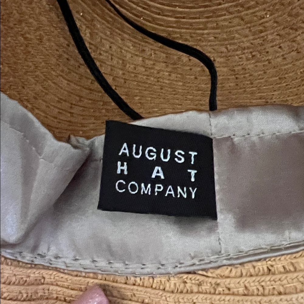 August Hats Tan Floral Accent Women's Hat - Picture 3 of 7